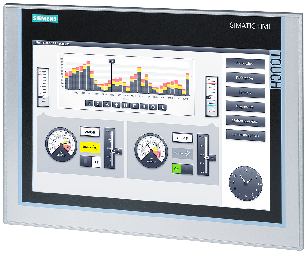 KP1200 and TP1200 Comfort 12 inch HMI  6AV2124-0MC01-0AX0